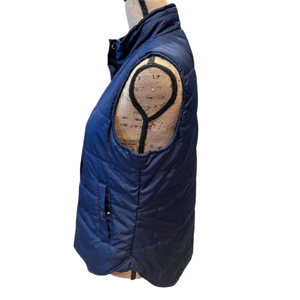 3/$15 True Craft Women's Puffer Vest Navy Blue Size L Snap Closure Fisherman - Picture 5 of 10